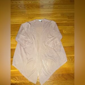 Anthropologie Blush Pink Open Front Knit Cardigan Oversized O/S